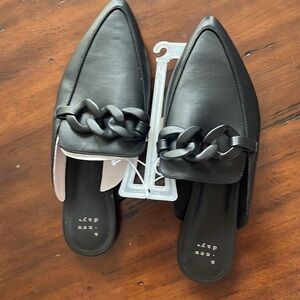 A New Day Black Mules Size 8 NWT